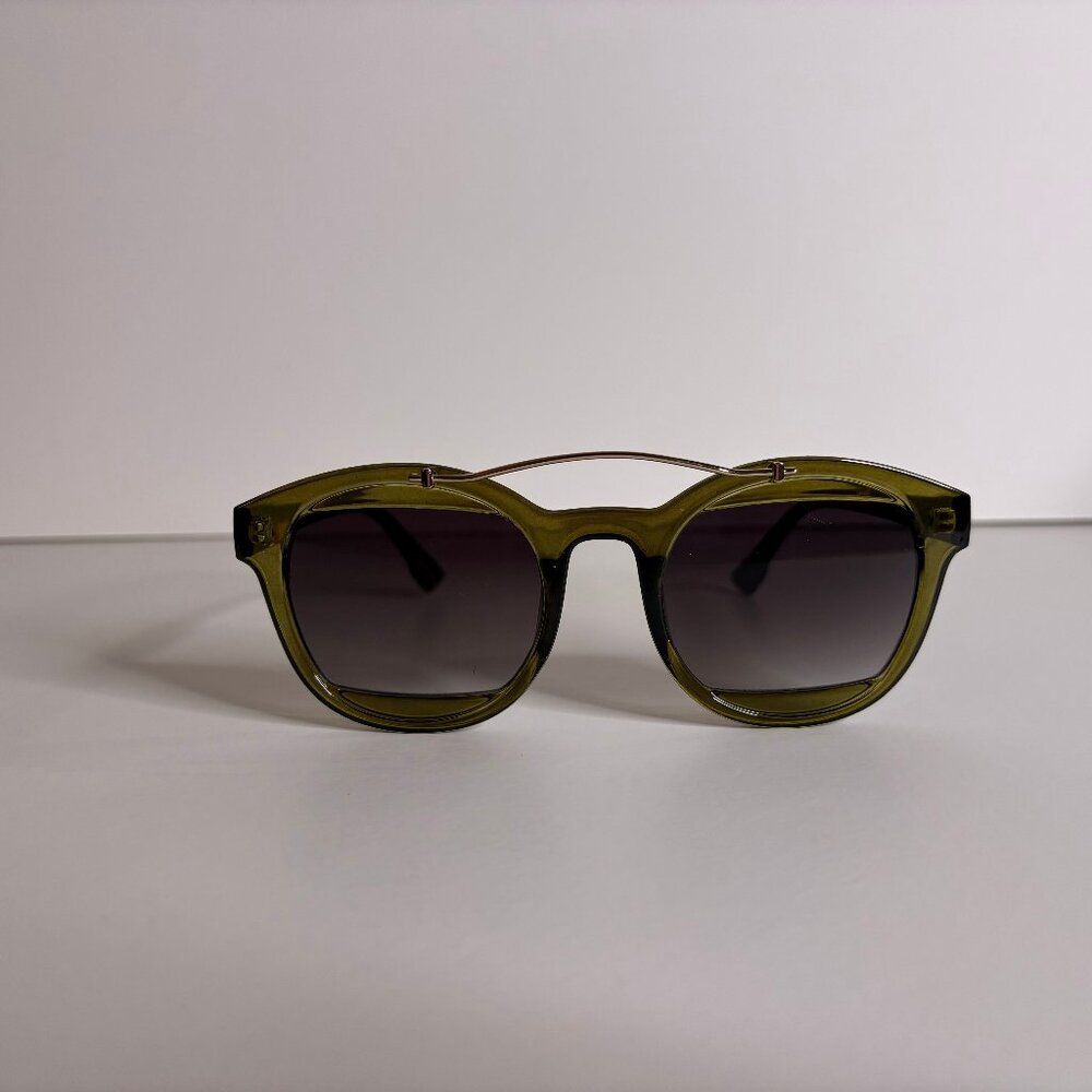 Olive Round Aviator Glasses
